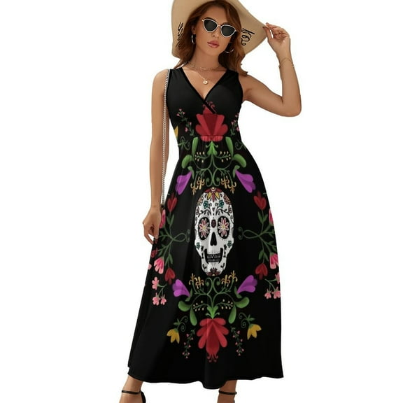 Sugar Skull Sleeveless Dress Summer Women Clothes Dress for Pregnant Women Dresses