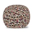 thumbnail image 1 of Sugar Skull Storage Toy Bag Chair, Creepy Head Bones with Paisley Floral Patterns Flowers Day of the Dead Art, Stuffed Animal Organizer Washable Bag, Large Size, Cream Green Red, by Ambesonne, 1 of 3