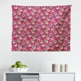 thumbnail image 1 of Sugar Skull Tapestry, All Saints Day Oriental Mexican Flowers Hearts Vibrant Design Print, Fabric Wall Hanging Decor for Bedroom Living Room Dorm, 2 Sizes, Hot Pink Purple Green, by Ambesonne, 1 of 1