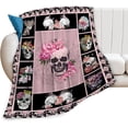 thumbnail image 1 of Sugar Skull Throw Blanket Super Soft Warm Horror Skeleton Rose Blanket for Women Cozy Plush Fleece Gifts Bedding Blanket for Adult Bed Couch Sofa 50"x40", 1 of 5