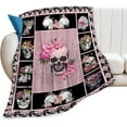 thumbnail image 1 of Sugar Skull Throw Blanket Super Soft Warm Horror Skeleton Rose Blanket for Women Cozy Plush Fleece Gifts Bedding Blanket for Adult Bed Couch Sofa 50"x40", 1 of 5