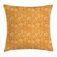 thumbnail image 1 of Sugar Skull Throw Pillow Cushion Cover, Doodle Dia de los Muertos Themed Print with Skulls Swirls and Flowers, Decorative Square Accent Pillow Case, 20 X 20 Inches, Orange and Cream, by Ambesonne, 1 of 2