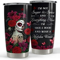 Sugar Skull Tumbler Sugar And Spice 20oz Tumblers with Lid Gift for Women Girl Friends Christmas Birthday