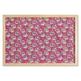 thumbnail image 1 of Sugar Skull Wall Art with Frame, Mexican National Holiday Inspired Colorful Print with Repeating Doodle Skulls, Printed Fabric Poster for Bathroom Living Room, 35" x 23", Multicolor, by Ambesonne, 1 of 2