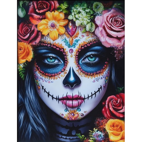 Sugar Skull Woman Preprinted 11CT Cross Stitch Kits for Beginners & Adults - Easy Needlepoint Patterns for Home Decor & Craftings 568