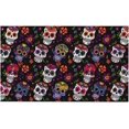 Sugar Skulls Flowers Flags Outdoor Double Sided Printed Banner Indoor Decoration, Outside Garden