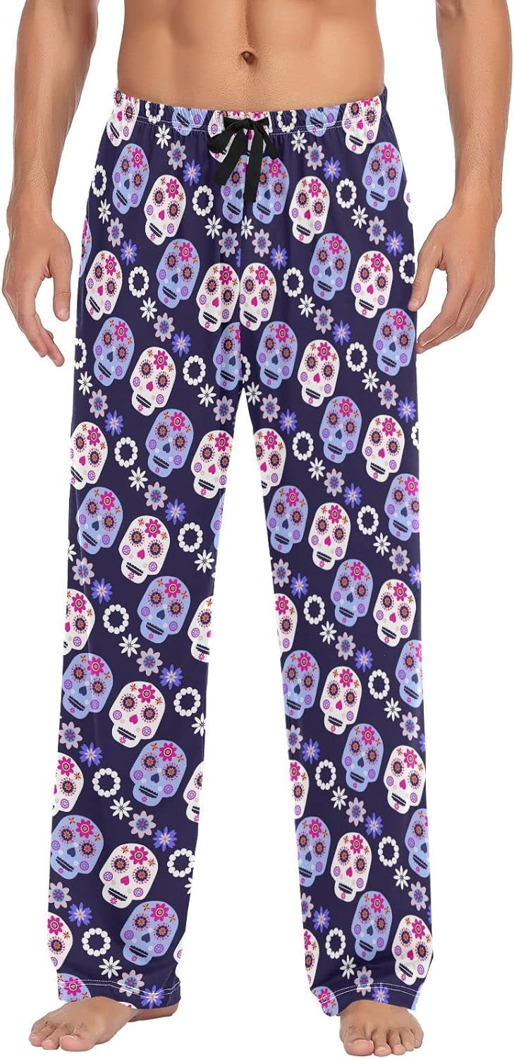 Sugar Skulls Pajama Pants Mens Lounge Pants Super Soft Men Pajama