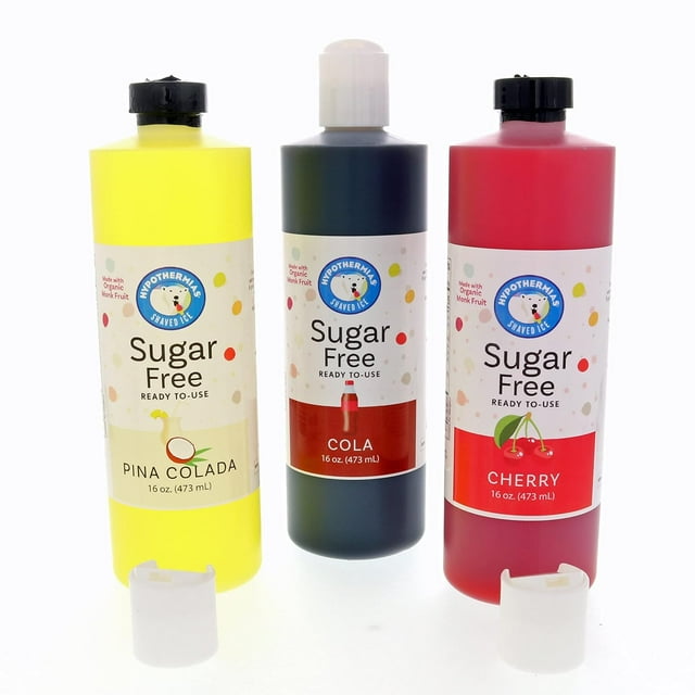 Sugar Snow Cone Syrup Gift Set in Box Diet Flavor Syrup, Shaved Ice