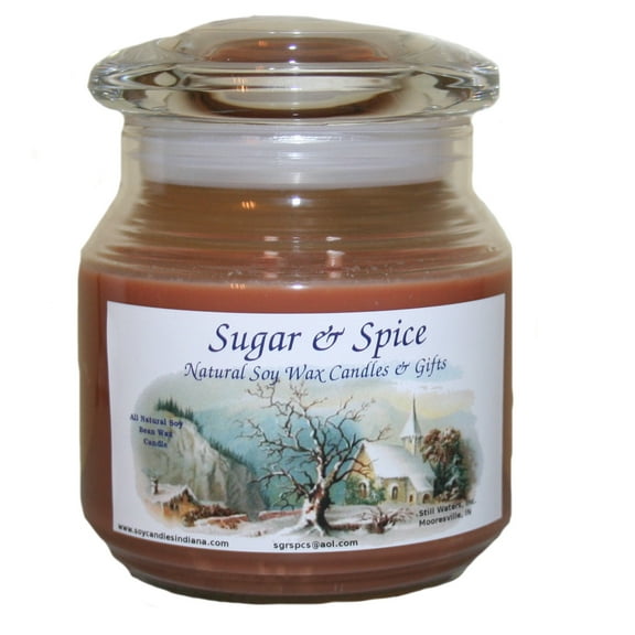 Sugar & Spice Natural Soy Wax Candles 16 Oz Glass Jar and Lid - Banana Nut Bread