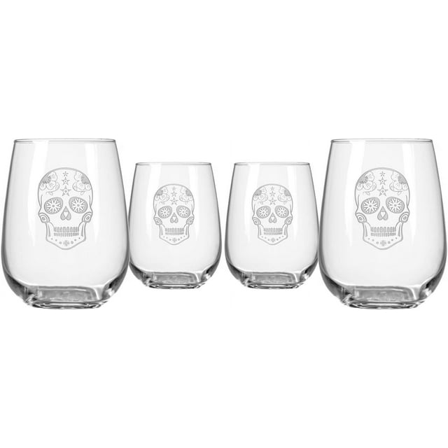 Sugar Stemless Wine (Set of 4), 17 oz, Clear
