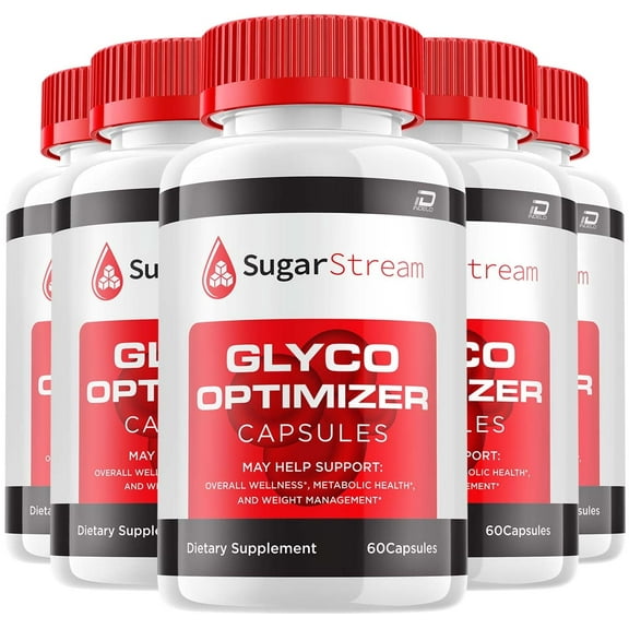 Sugar Stream Capsules - SugarStream Advanced Supplement, All Natural Formula, 5 Pack, 300 Capsules