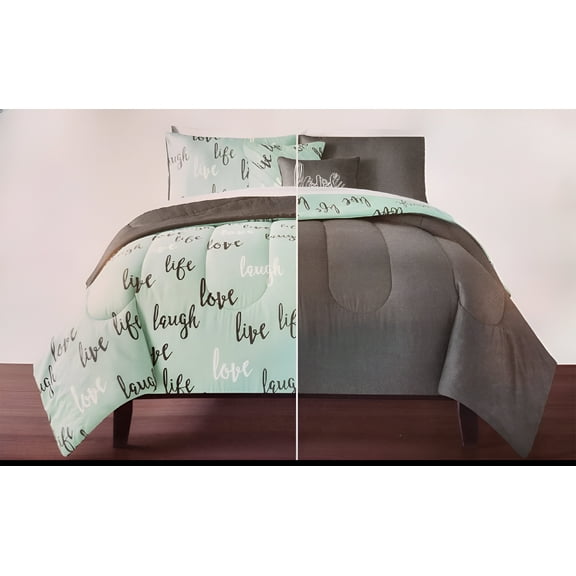 Sugar Studios King 5-Piece Reversible Comforter Set, Includes 2 King Shams, 2 Decorative Pillows, 1 King Comforter, Teal