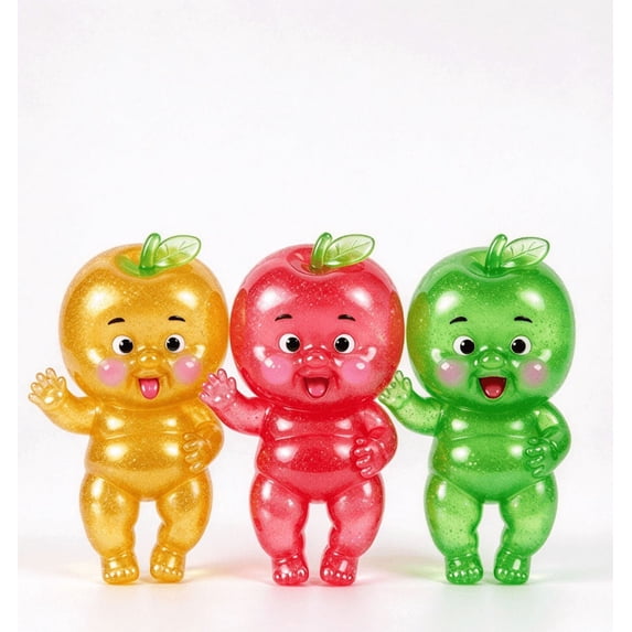 Translusan Sugar Swaps Fruit Babies – Apple Edition, Blind Box Collectible Squish ...