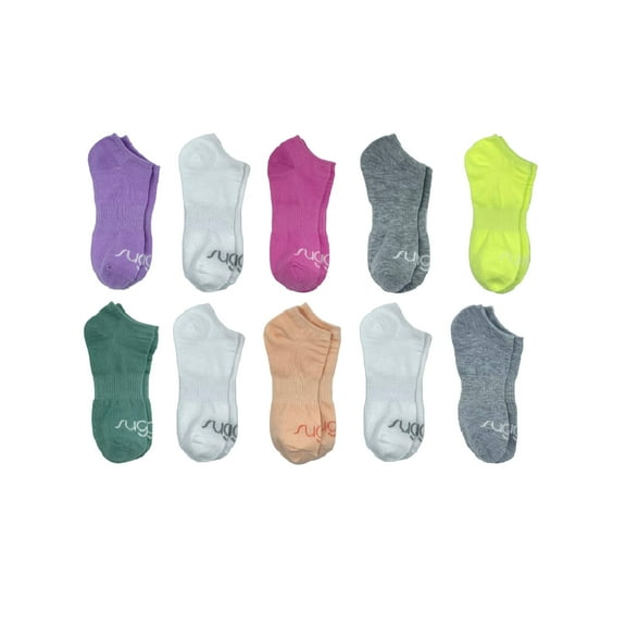 Sugar Women's No-Show Socks, 10-Pack, Size 4-10