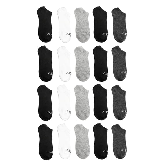 Sugar Women's No-Show Socks, 20-Pack, Size 4-10