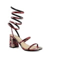 thumbnail image 1 of Sugar Womens Belleza Snake Print Block Heel Strappy Sandals, 1 of 4