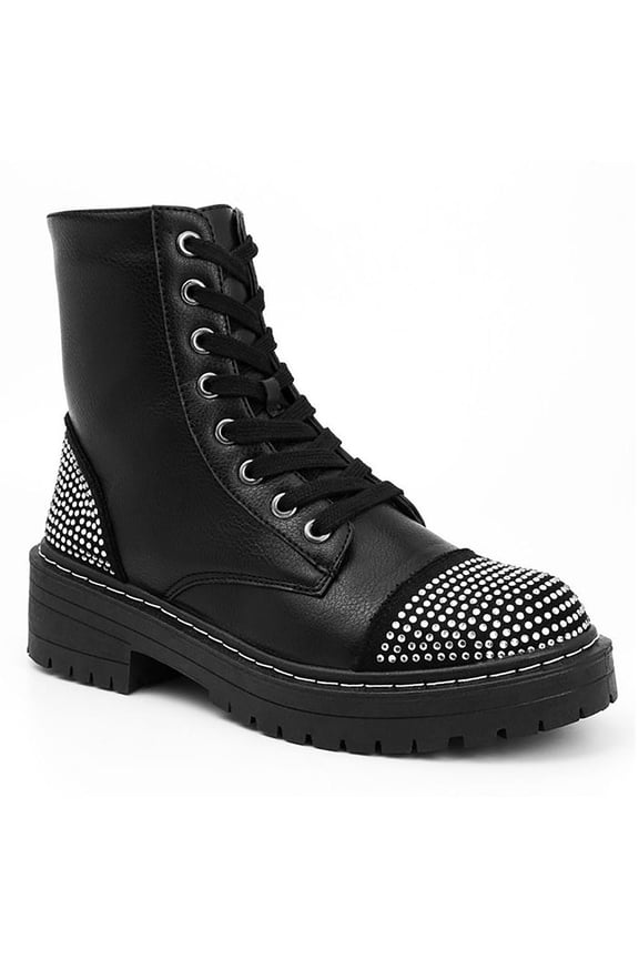 Womens Kalina Ankle Pull On Combat & Lace-up Boots