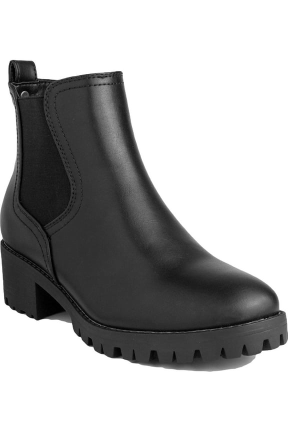 Womens Kelce Faux-Leather Slip-On Ankle Boots