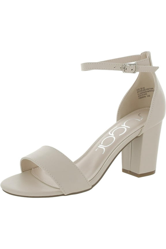 Womens Machelene Faux Leather Almond Toe Block Heels