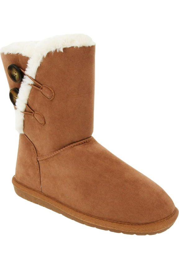 Womens Marty Faux Fur Lined Comfort Booties Brown 9.5 Medium (B,M)