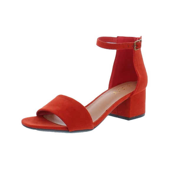 Sugar Womens Noelle Faux Suede Ankle Strap Heel Sandals