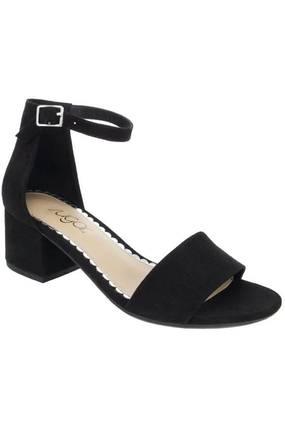 Womens Noelle Faux Suede Ankle Strap Heel Sandals