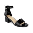 thumbnail image 1 of Sugar Womens Noelle Low Ankle Strap Glitter Heel Sandals, 1 of 1