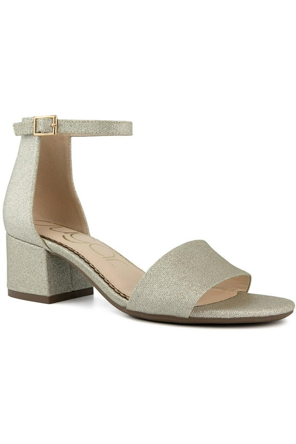 Womens Noelle Microsuede Ankle Open-Toe Heels