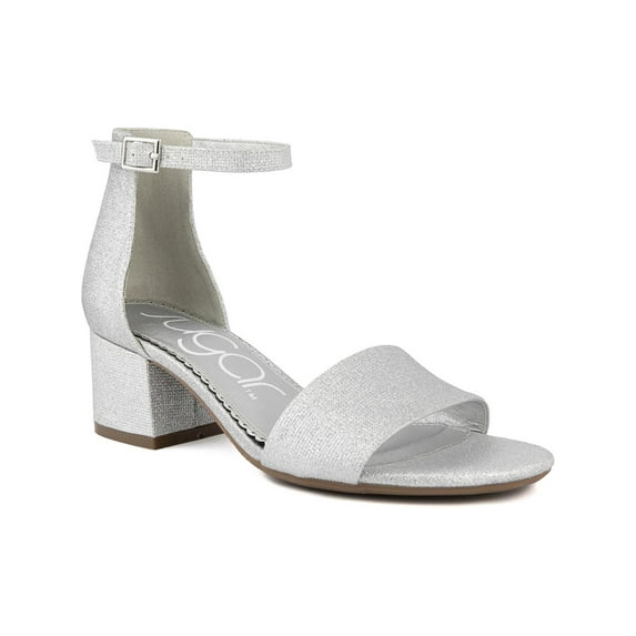 Sugar Womens Noelle Microsuede Ankle Open-Toe Heels