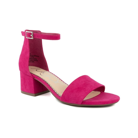 Sugar Womens Noelle Microsuede Ankle Open-Toe Heels