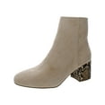 thumbnail image 1 of Sugar Womens Olive Microsuede Snake Print Ankle Boots, 1 of 4