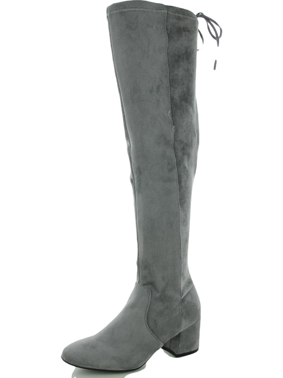 Womens Ollie Faux Suede Round Toe Over-The-Knee Boots