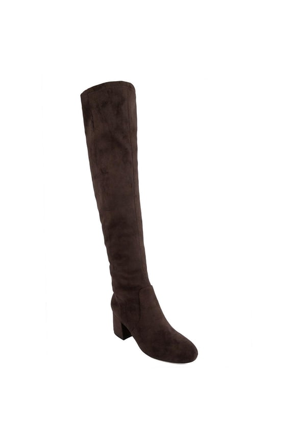 Womens Ollie Faux Suede Round Toe Over-The-Knee Boots
