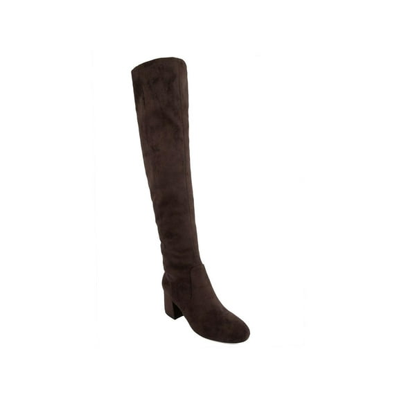 Sugar Womens Ollie Faux Suede Round Toe Over-The-Knee Boots