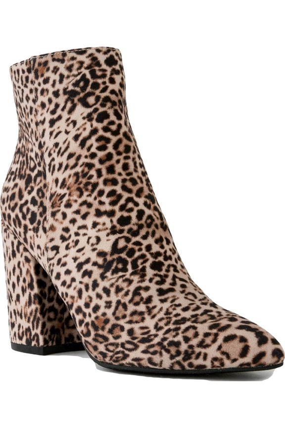Womens SGREVVIE Faux Leather Cheetah Ankle Boots