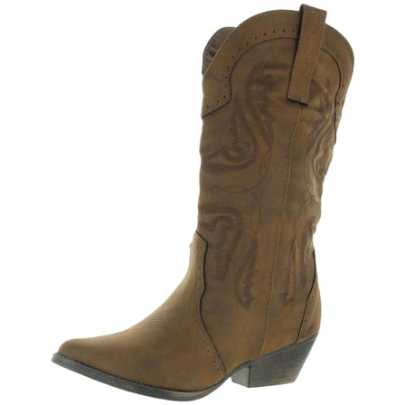 Sugar Womens Tammy Embroidered Mid-Calf Cowboy, Western Boots