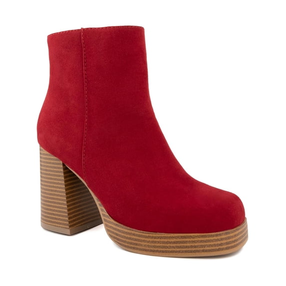 Sugar Womens Warrant Faux Leather Platform Booties