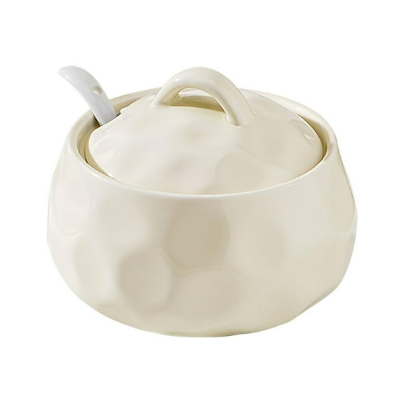Sugar bowl, spice jar made of ceramic, spice container, sugar storage holder with lid and spoon, salt cans, coffee cups, salt dispenser, storage jar