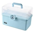thumbnail image 1 of SugarBloom 3-Tier Portable Foldable Storage Box, First Aid Kit Organizer for Medical Supplies and Home Emergency Use,Blue, 1 of 6