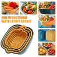 thumbnail image 1 of SugarBloom 6-Piece Kitchen Strainer Set, Multifunctional Vegetable and Fruit Basket with Pasta Strainer, 3 Sizes Double-Layer Colanders for Washing and Draining,blue and green, 1 of 9