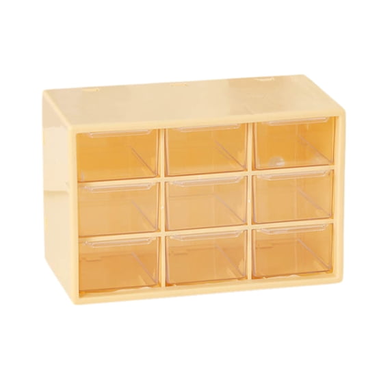 SugarBloom 9-Compartment Bead Storage Box, DIY Jewelry Organizer for Glass Beads and Bracelet Making Craft Materials,Yellow