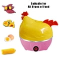 thumbnail image 1 of SugarBloom Automatic Shut Off Electric Egg Cooker, Chicken Shape Breakfast Machine, 7-Egg Capacity for Hard Boiled Eggs, Poached Eggs, US Plug,Pink, 1 of 7