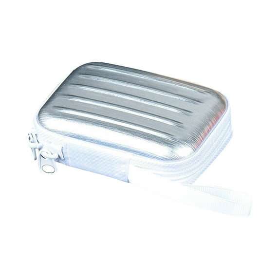 SugarBloom Brushed Tinplate Storage Box for Headphones and Glasses, Compact Card Holder for Desk and Travel,Silver