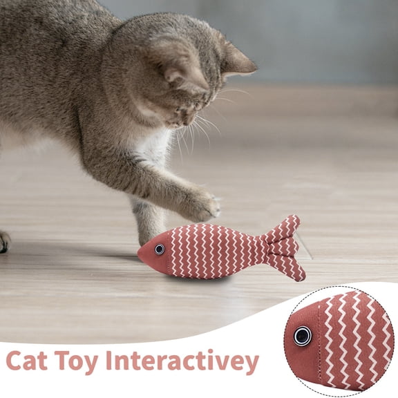 SugarBloom Catnip Stuffed Cotton Fish Toy for Cats - Fun Sackcloth Fish Chew Toy, Teething Catnip Cloth Fish Toy for Kittens & Adult Cats,D
