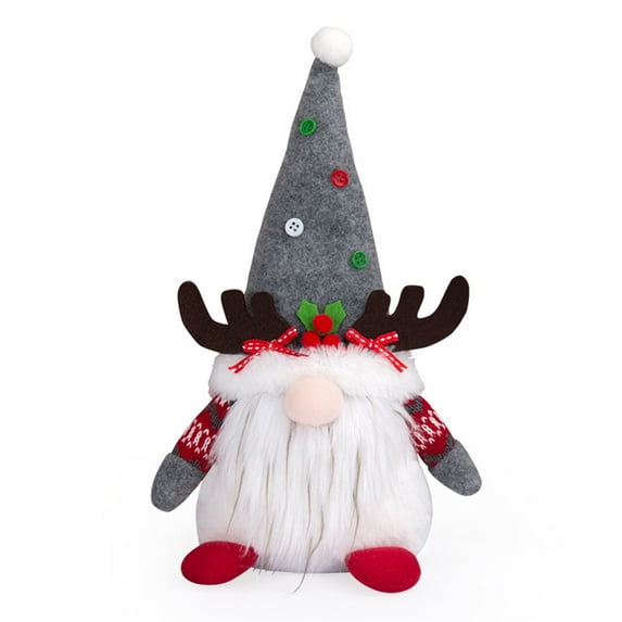 SugarBloom Christmas Faceless Dolls Doll, Plush Knitted Gnome with Rudolph Figure, Handmade Christmas Elf Decorations, New Year Gifts and Xmas Home Decor,Gray