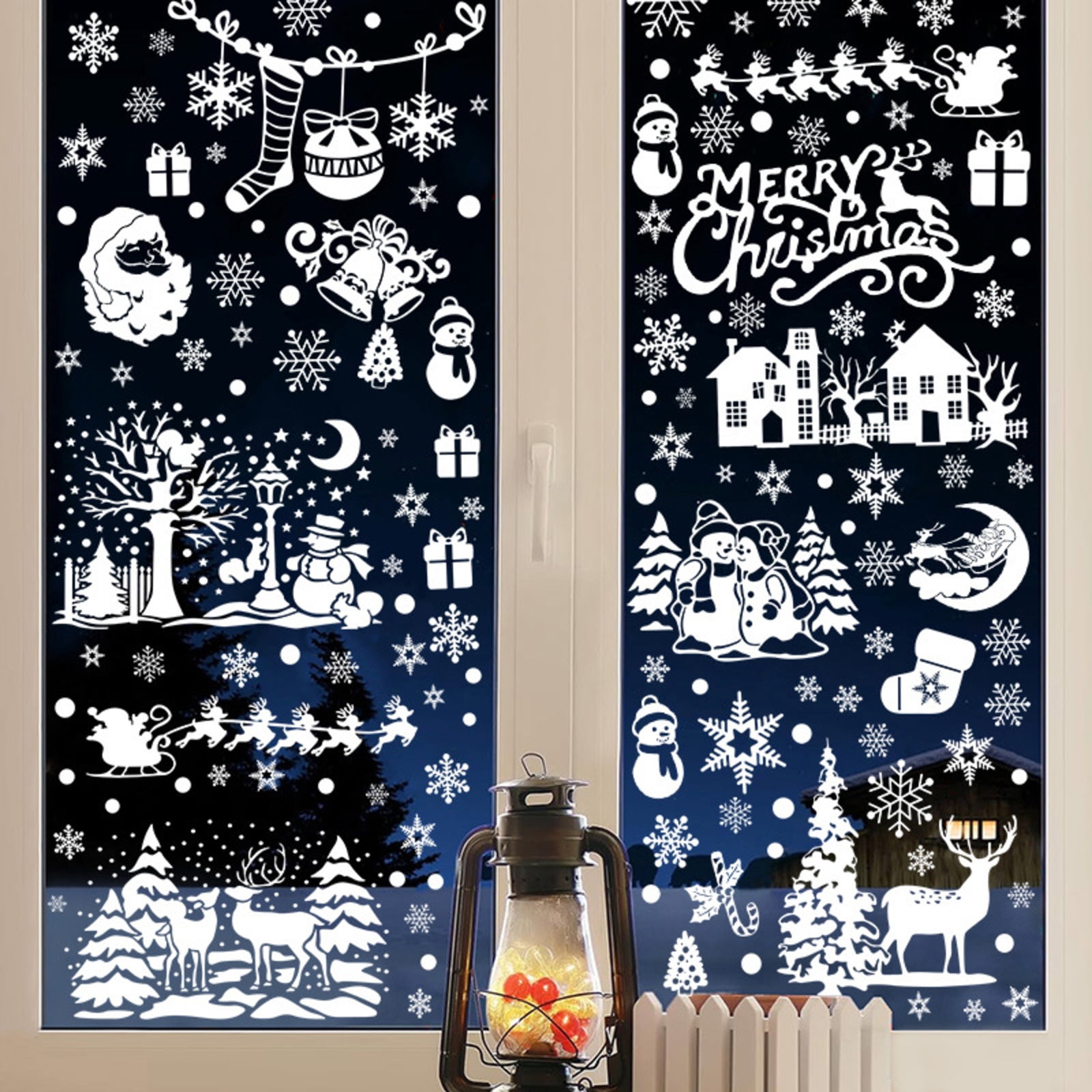 Sticker Window Tags SugarBloom Christmas Stickers for Windows, Holiday Party Decoration PVC ...