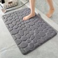 thumbnail image 1 of SugarBloom Coral Fleece Embossed Stone Bathroom Floor Mat, 15.7x23.6 inch Water Absorbing Foot Mat, Non-Slip Door Mat for Bathroom Bedroom,Dark Gray, 1 of 3