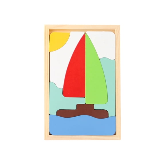 SugarBloom Creative 3D Puzzle Set - Wooden Matching & Cognition Early Learning Toy for Toddlers - A