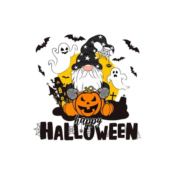 SugarBloom Halloween Window Clings Gnome Star - Hat & Pumpkin Static Decals for Glass Windows, Home Decor, Halloween Party Decor, and Waterproof