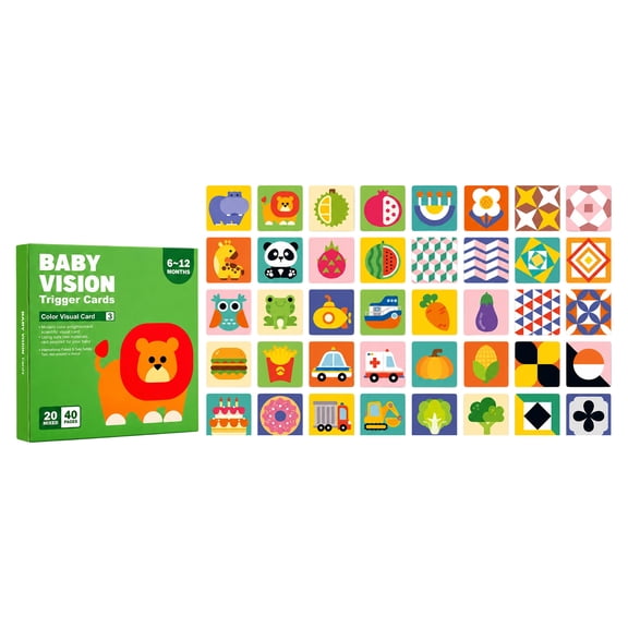 SugarBloom High Contrast Baby Toys- Black White Colorful Flashcards for Newborn, Infant Visual Stimulation Brain Sensory Development, Early Learning Gift for Babies